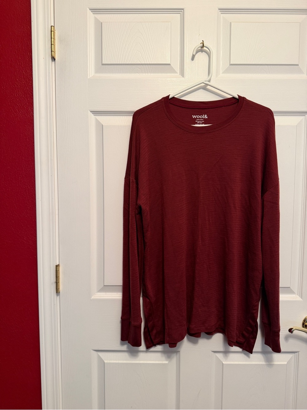 wool& Merino Scout Waffle Tunic in Burgundy